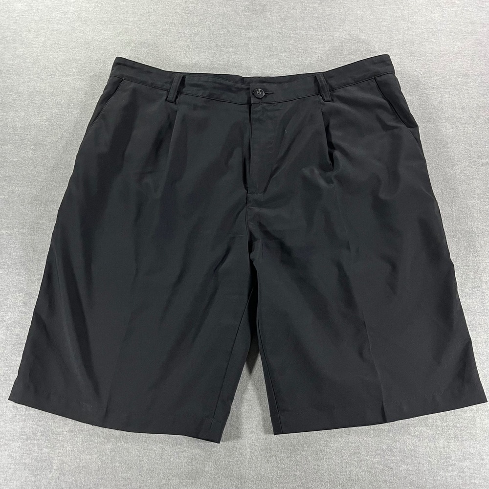 Adidas Climalite Mens Golf Shorts Black Pleated Performance Size 36 RN88387